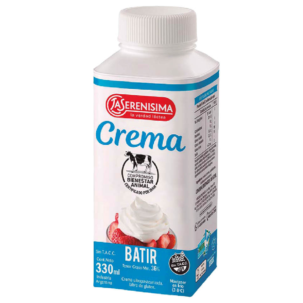 CREMA DE LECHE LA SERENISIMA UAT PASTEURIZADA x 330 CC