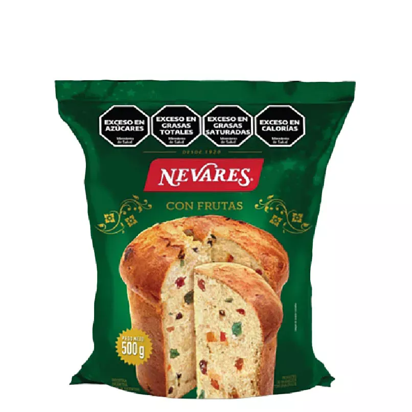 PAN DULCE NEVARES CON FRUTAS x 500 GRS