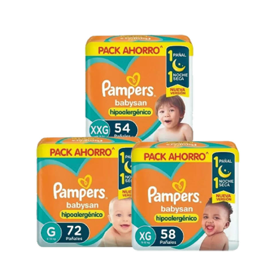 PAÑAL PAMPERS BABYSAN G-XG-XXG