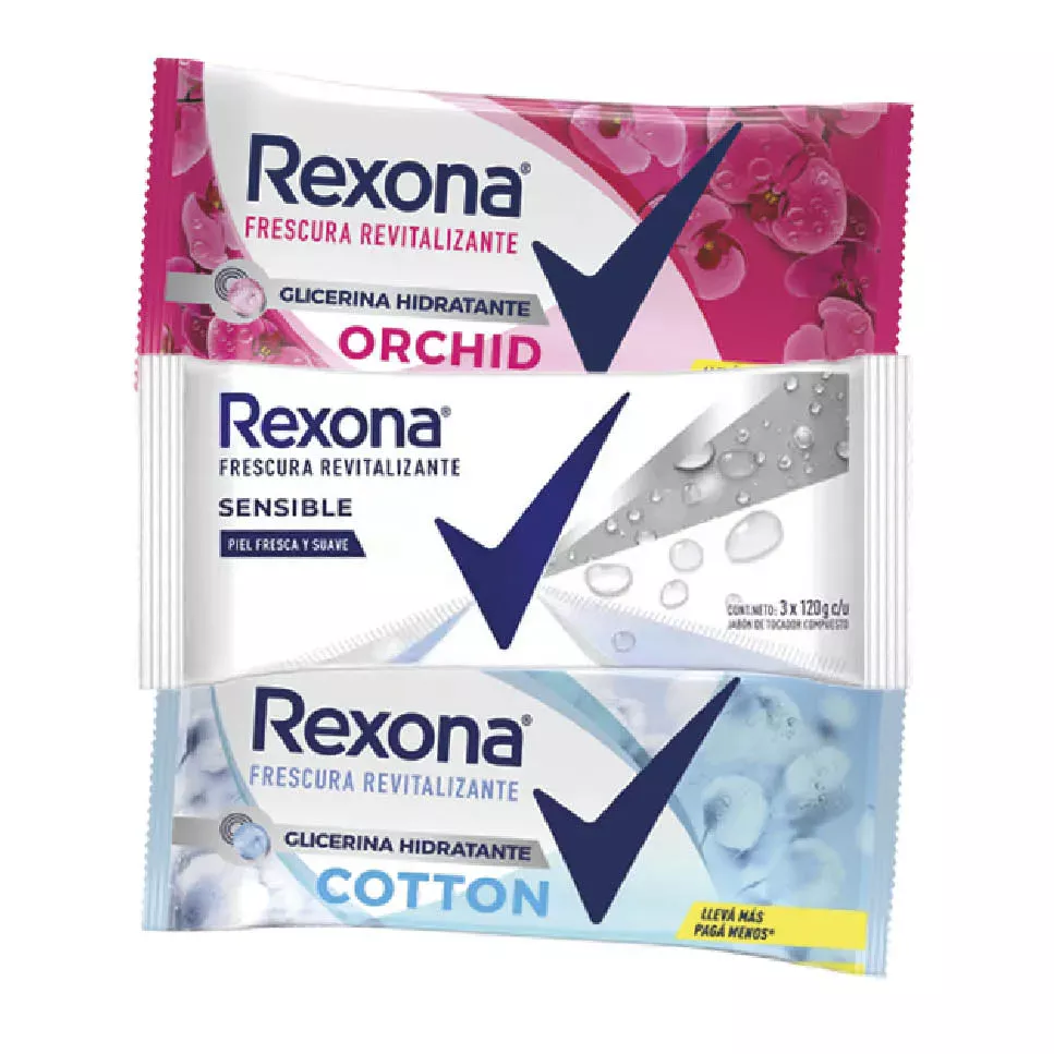 JABON DE TOCADOR REXONA 3 UN x 120 GRS