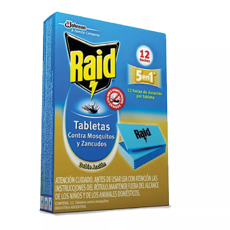 TABLETA RAID DOBLE ACCION x 12 UN