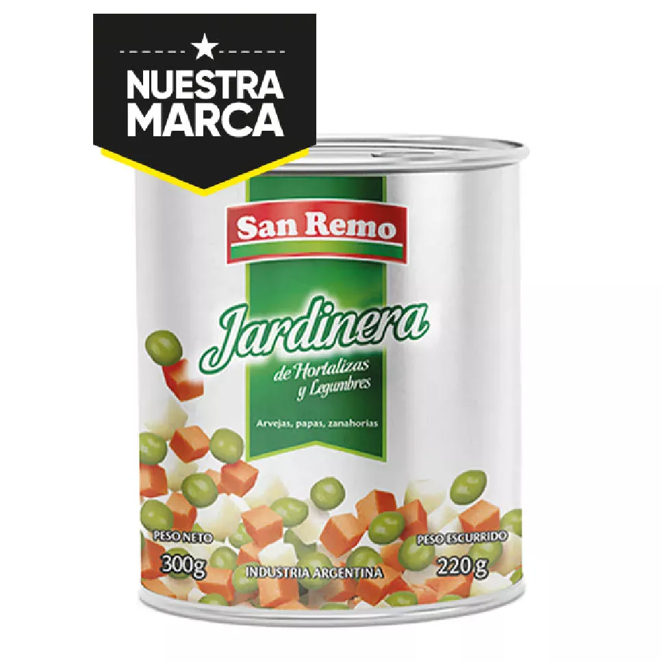 JARDINERA SAN REMO LATA x 300 GRS - NO DISPONIBLE SALTA, NEUQUEN, MISIONES Y ROCA