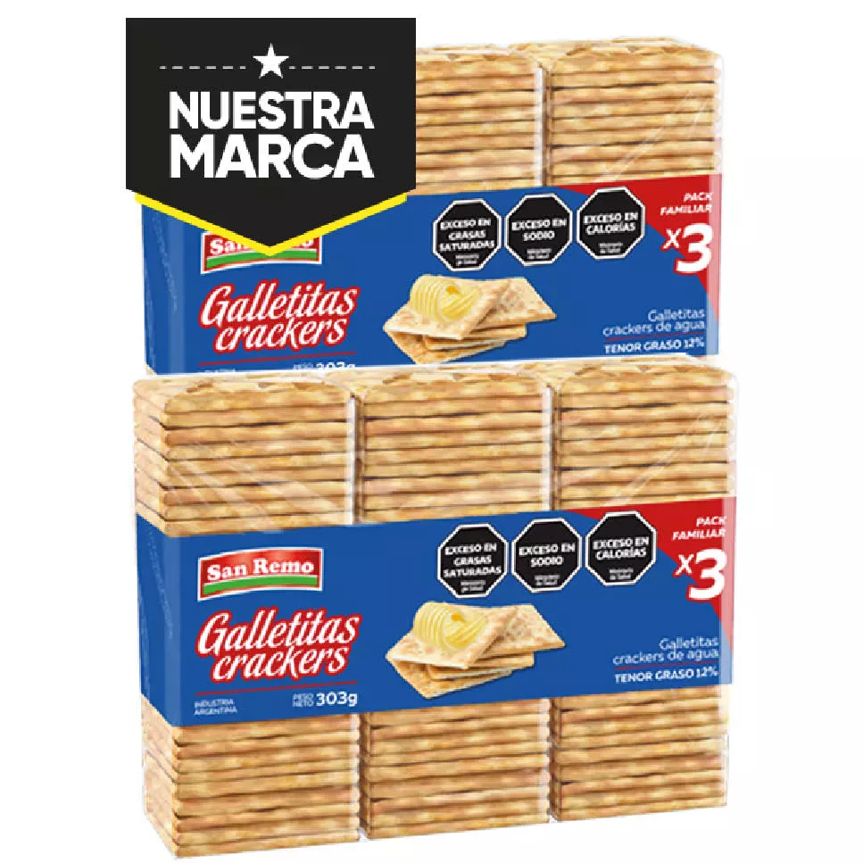 CRACKERS SANDWICH SAN REMO x 303 GRS - NO DISP NEUQUEN, ROCA Y TRELEW