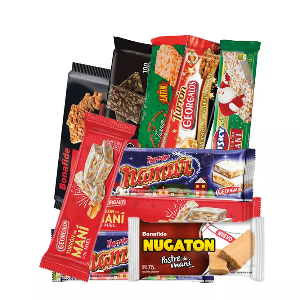 TURRONES C/FRUTAS-MIEL-CROCANTES-BAÑADOS EN CHOCOLATE